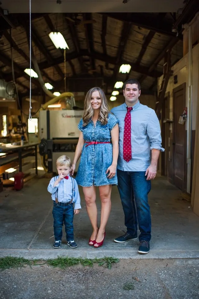 The Reither family in the shop