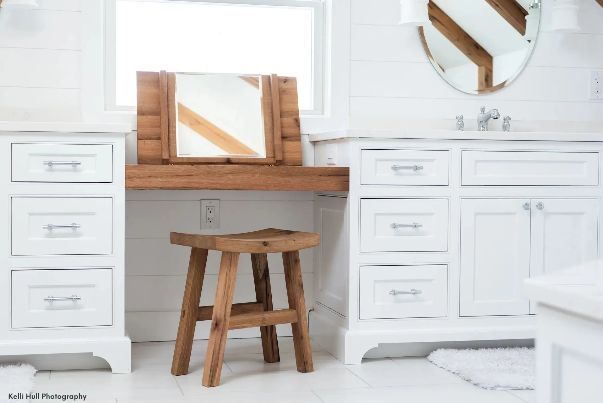 white vanity with stool, crop of #17, Kitchens & Vanities